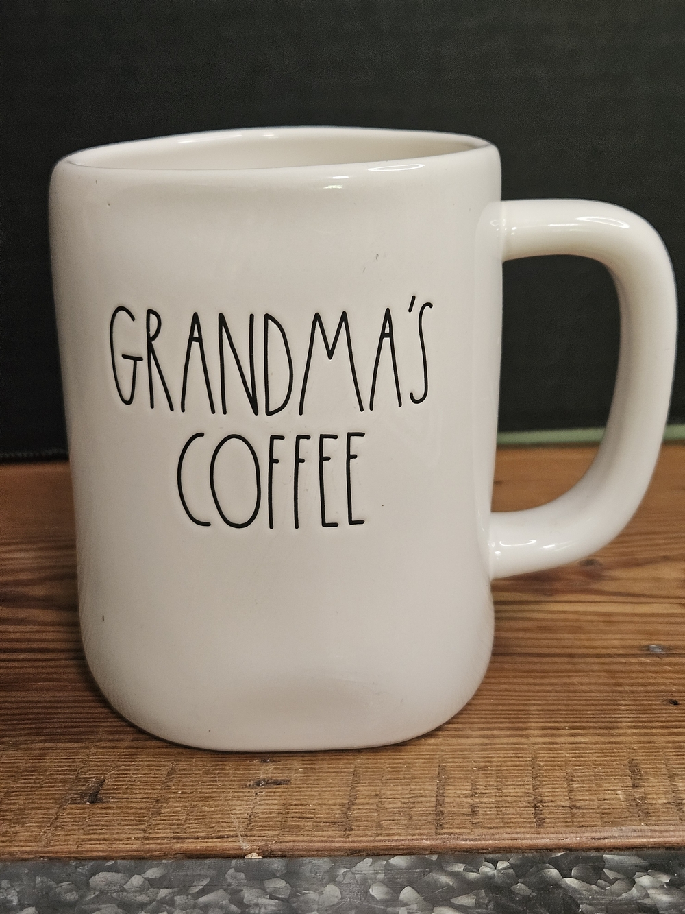 Rae Dunn White 'Grandma's Coffee' Ceramic Mug